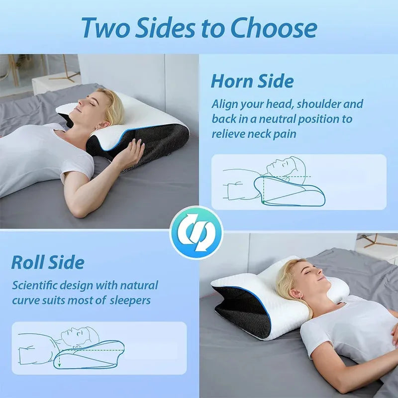 Butterfly Sleep Memory Neck Pillow Slow Rebound Comfortable Memory Foam Sleep Pillow Cervical Orthopedic Neck Massage Bed Pillow